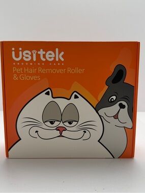 Usitek Pet Hair Remover Roller & Gloves - Orange